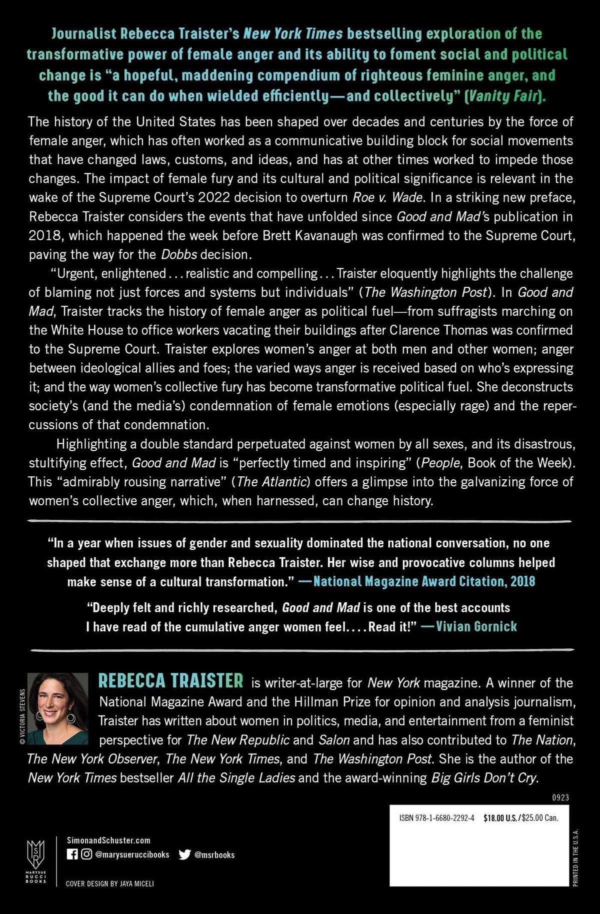 Good and Mad: The Revolutionary Power of Women's Anger