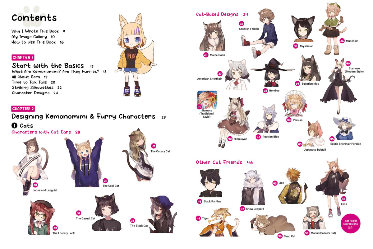 Create Kemonomimi Characters for Cosplay, Anime & Manga: Furries with Realistic Animal Features and Matching Fashions (With Over 600 Illustrations)