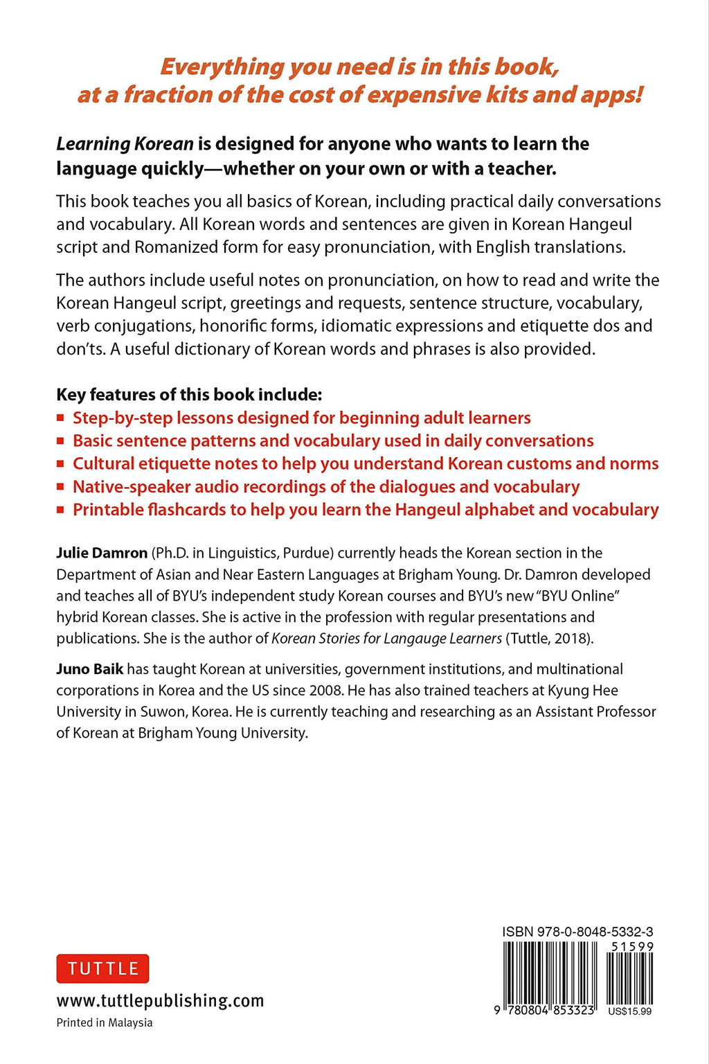 Learning Korean: A Language Guide for Beginners: Learn to Speak, Read and Write Korean Quickly! (Free Online Audio & Flash Cards) (Easy Language Series)