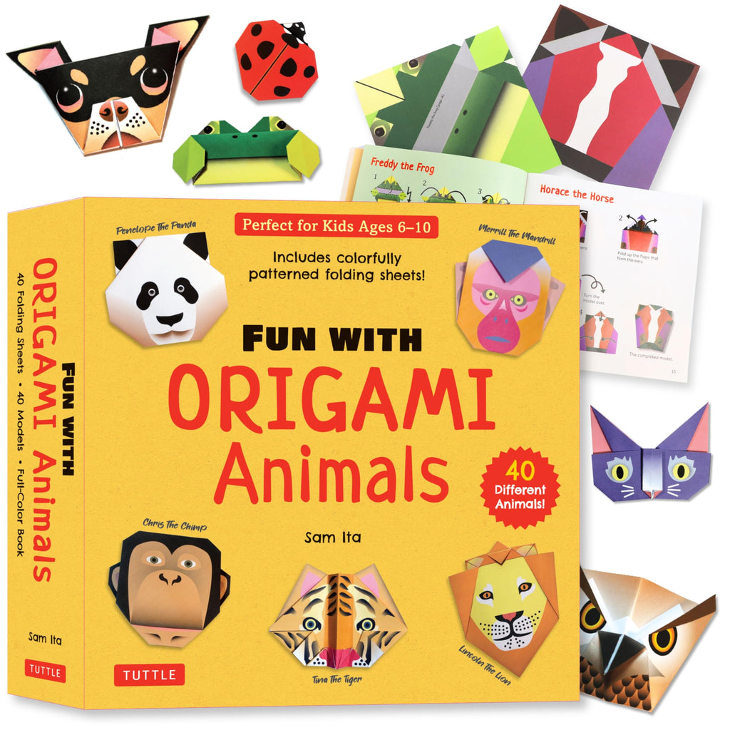 Fun with Origami Animals Kit: 40 Different Animals! Includes Colorfully Patterned Folding Sheets! Full-color 48-page Book with Simple Instructions (Ages 6 - 10)