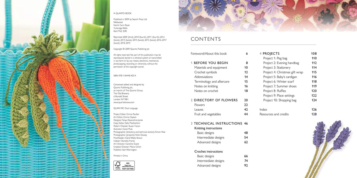 100 Flowers to Knit & Crochet: A collection of beautiful blooms for embellishing clothes, accessories, cushionsand throws