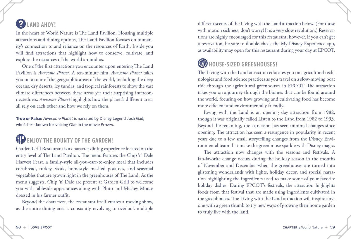 I Love EPCOT: 100+ Magical Facts, Quizzes, Fan-Favorite Trivia, and More about EPCOT! (I Love Disney Gift Book Series)