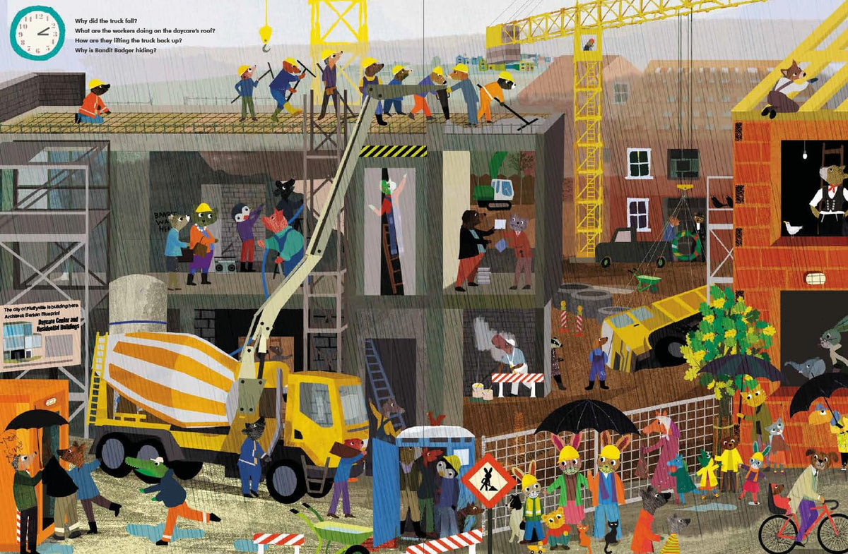 A Day on Fluffyville Construction Site: A Look and Find Book