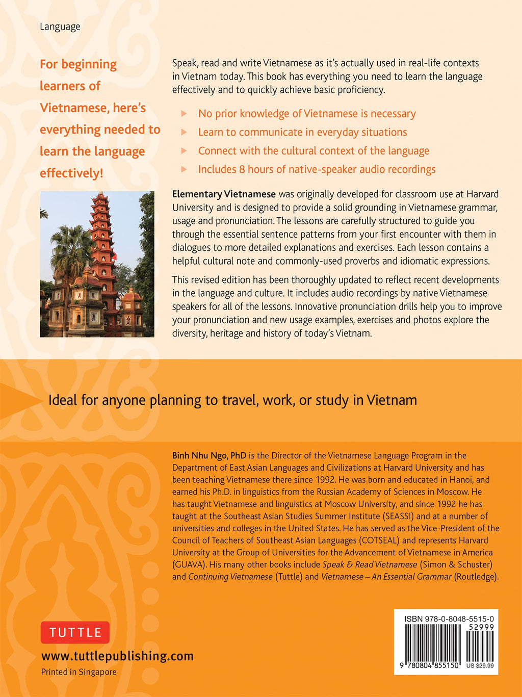 Elementary Vietnamese: Let's Speak Vietnamese, Revised and Updated Fourth Edition (Free Online Audio and Printable Flash Cards)