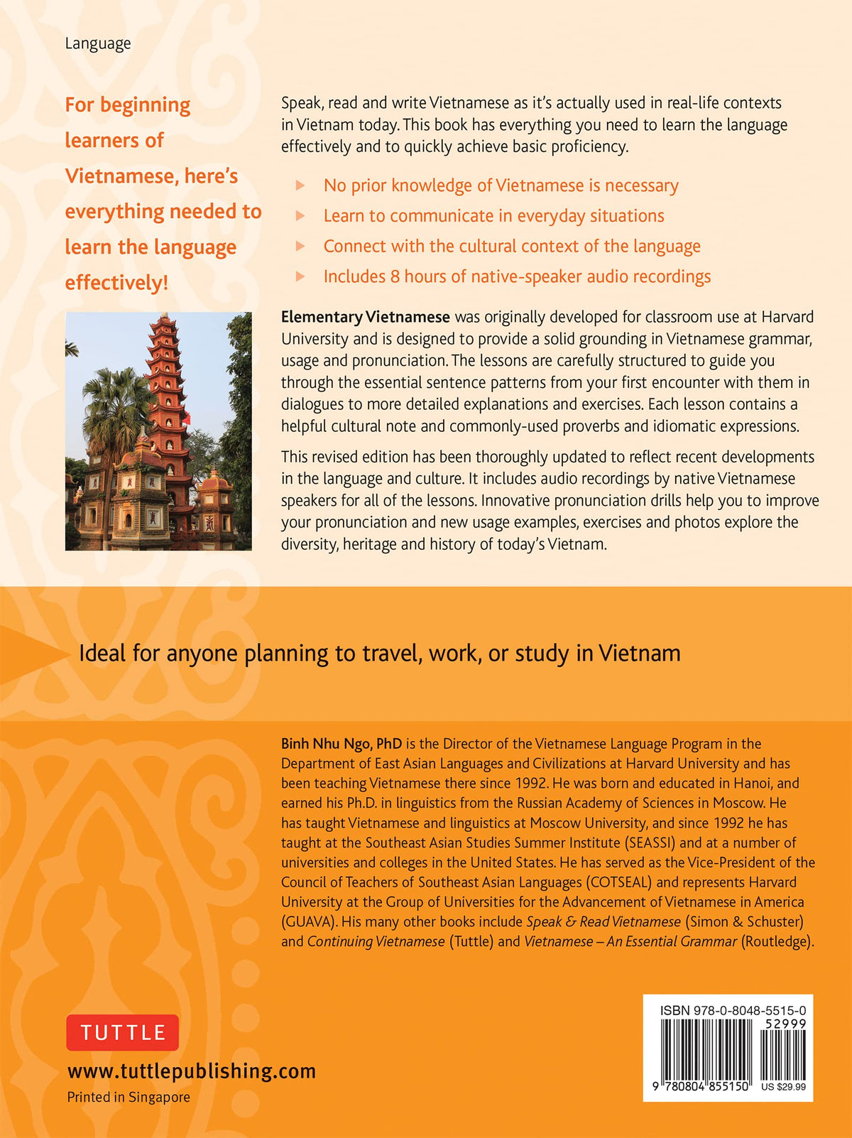 Elementary Vietnamese: Let's Speak Vietnamese, Revised and Updated Fourth Edition (Free Online Audio and Printable Flash Cards)