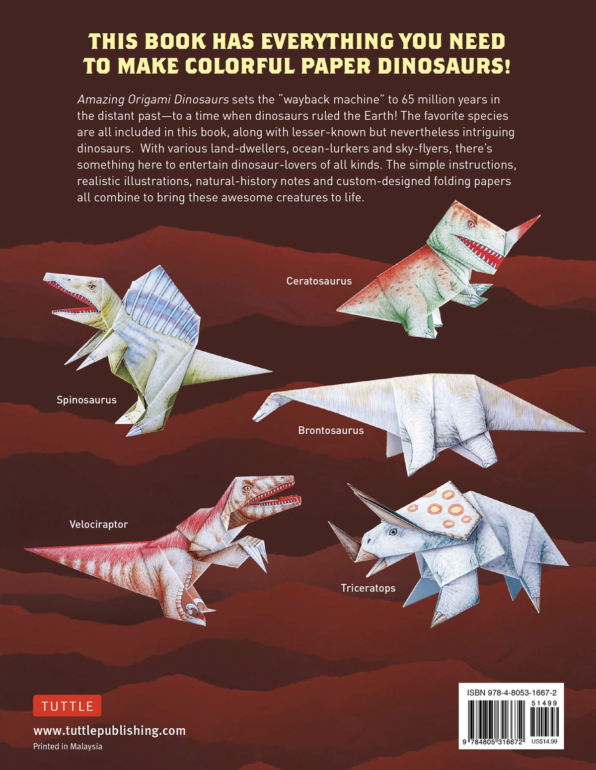 Amazing Origami Dinosaurs: Paper Dinosaurs Are Fun to Fold! (10 Dinosaur Models + 32 Tear-Out Sheets + 5 Bonus Projects)