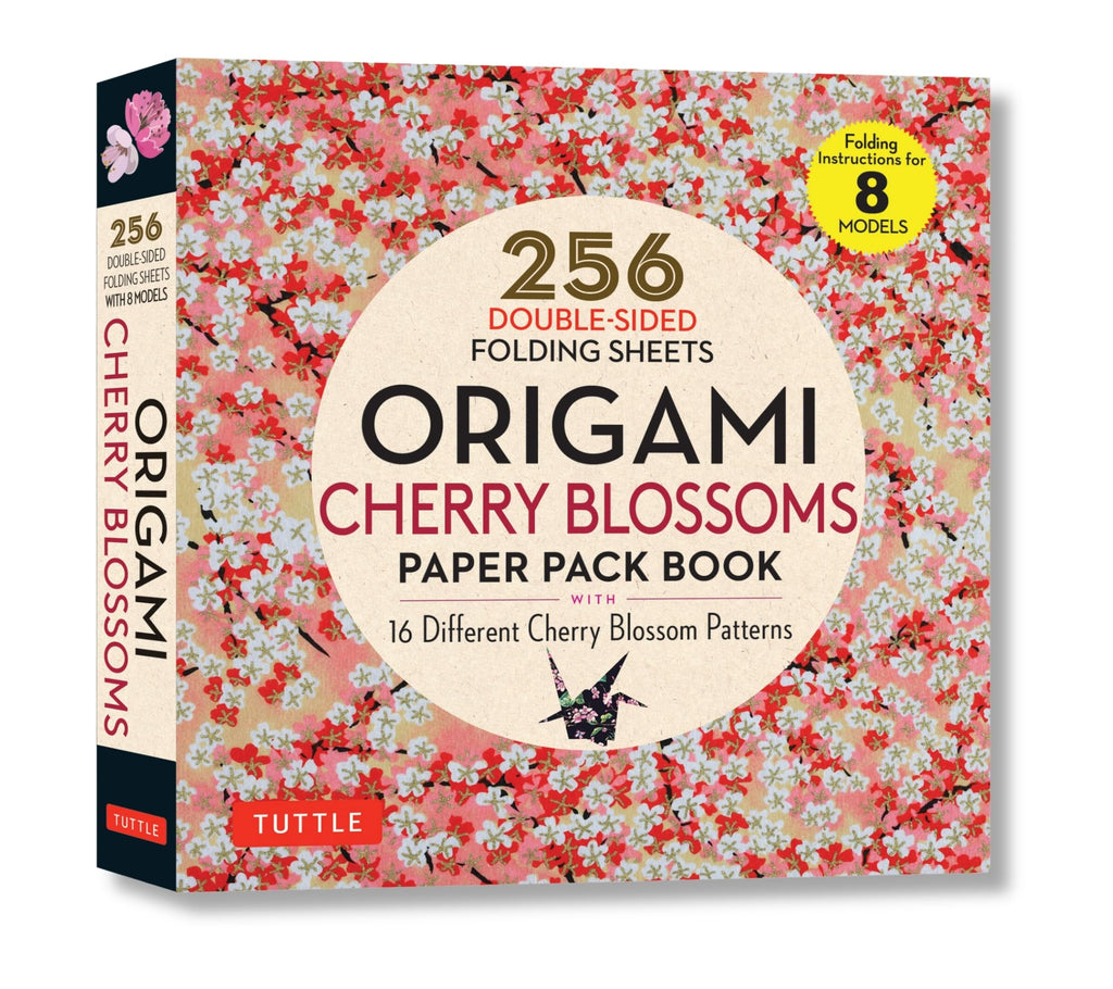 Origami Cherry Blossoms Paper Pack Book: 256 Double-Sided Folding Sheets with 16 Different Cherry Blossom Patterns with solid colors on the back (Includes Instructions for 8 Models)