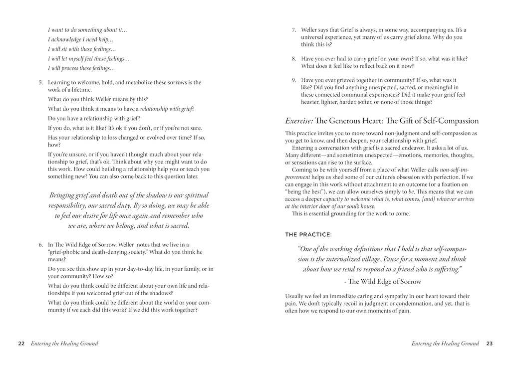 Entering the Healing Ground: The Wild Edge of Sorrow Official Workbook--Reflections, rituals, and meditations for grief and renewal