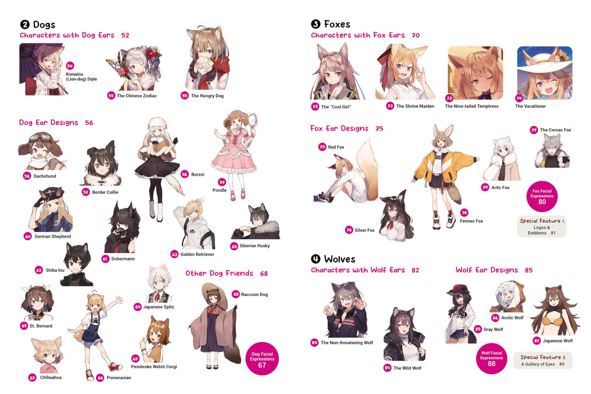 Create Kemonomimi Characters for Cosplay, Anime & Manga: Furries with Realistic Animal Features and Matching Fashions (With Over 600 Illustrations)