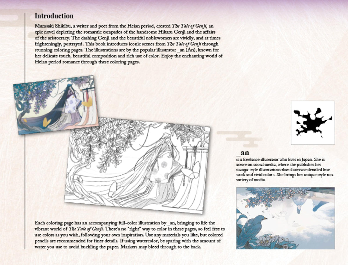 The Tale of Genji Coloring Book: Thirty Full-Color Scenes from Japan's Classic Romance!