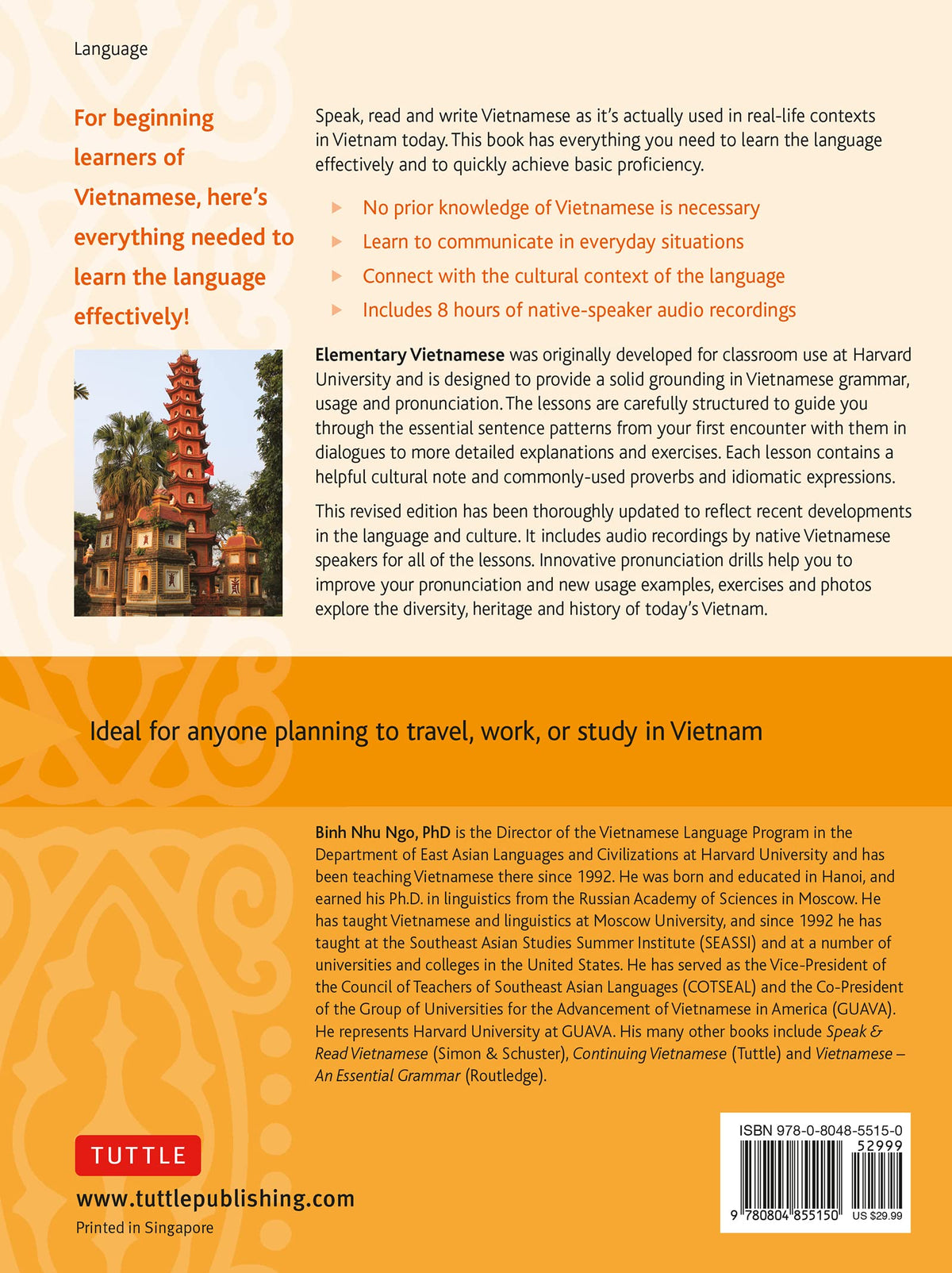 Elementary Vietnamese: Let's Speak Vietnamese, Revised and Updated Fourth Edition (Free Online Audio and Printable Flash Cards)