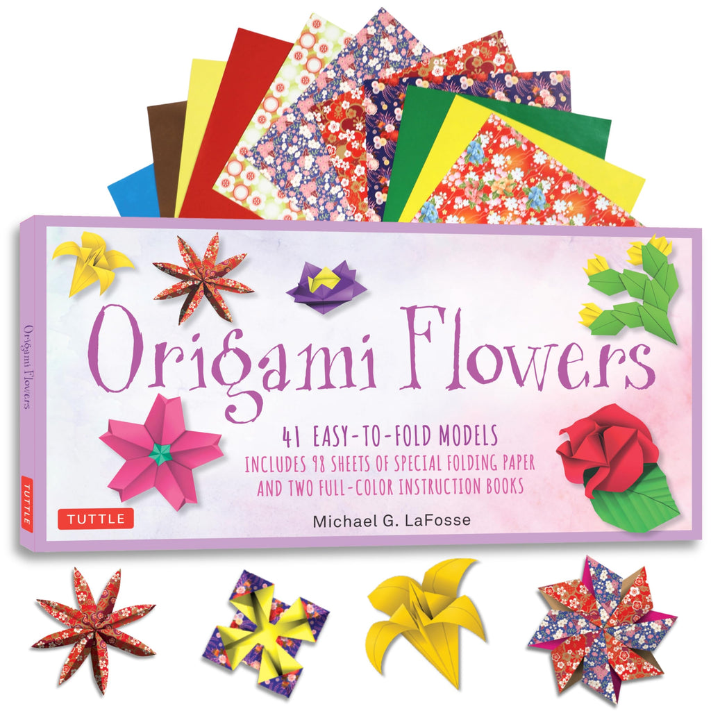 Origami Flowers Kit: 41 Easy-to-fold Models - Includes 98 Sheets of Special Origami Paper (Kit with Two Origami Books of 41 Projects) Great for Kids and Adults!