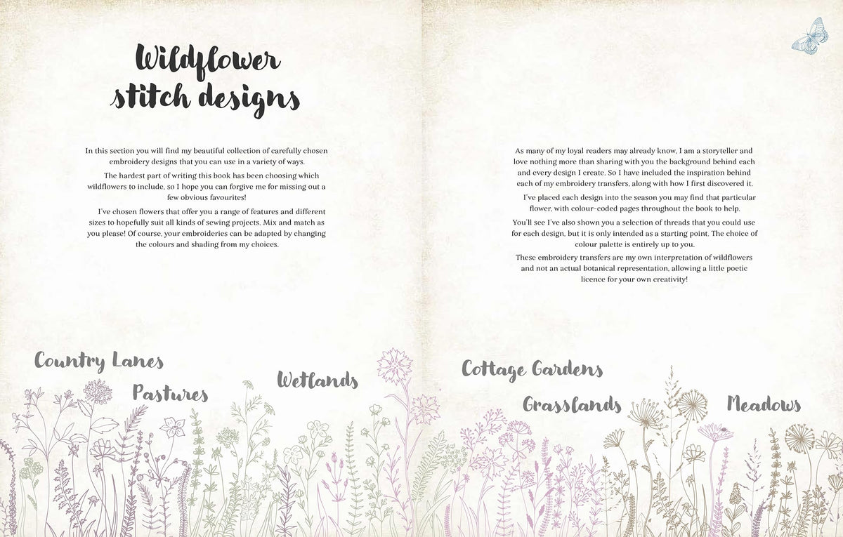 A Love of Cloth and Thread: Among the Wildflowers: Over 25 original embroidery designs with iron-on transfers