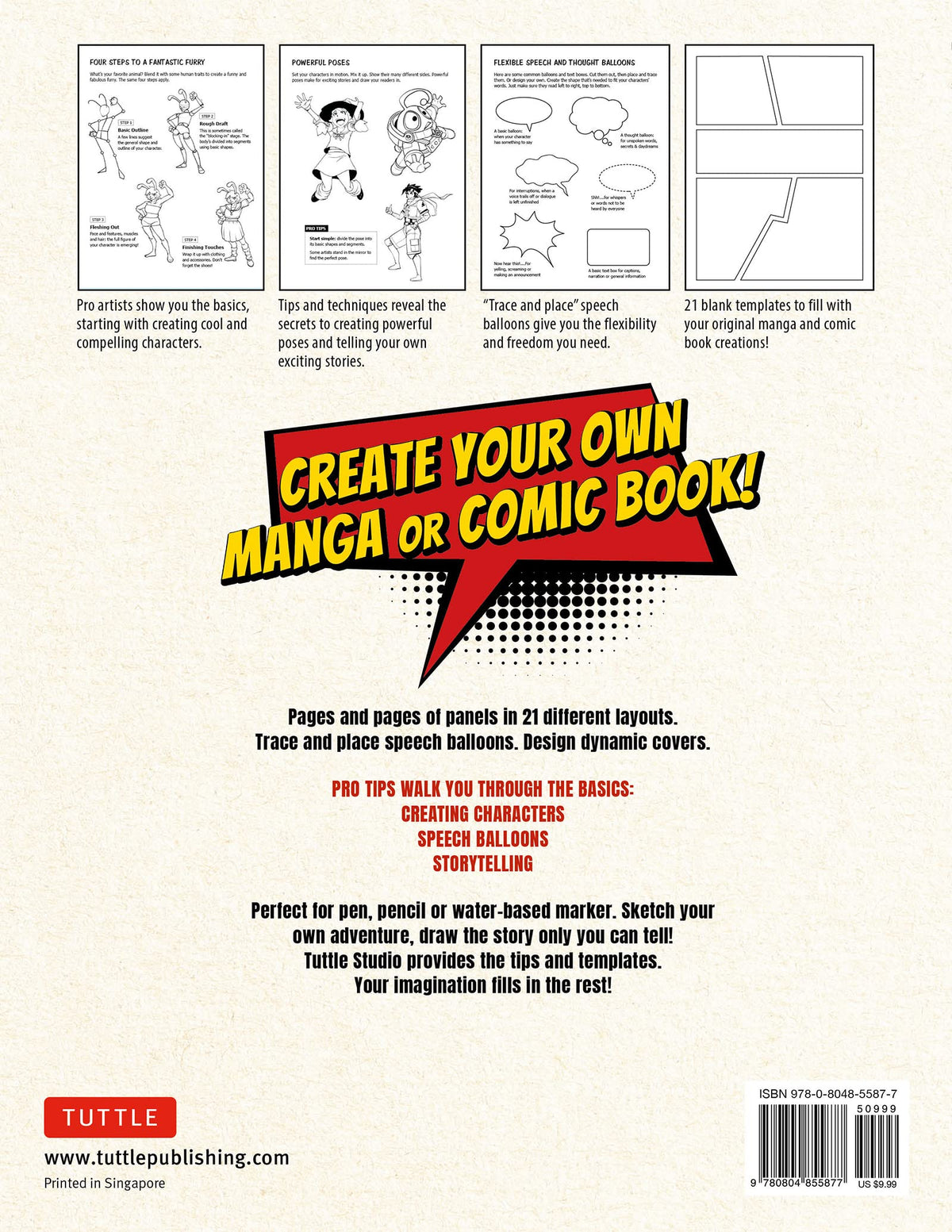 Blank Comic Book: Draw Your Own Manga! (84 Blank Pages of 21 Different Templates)