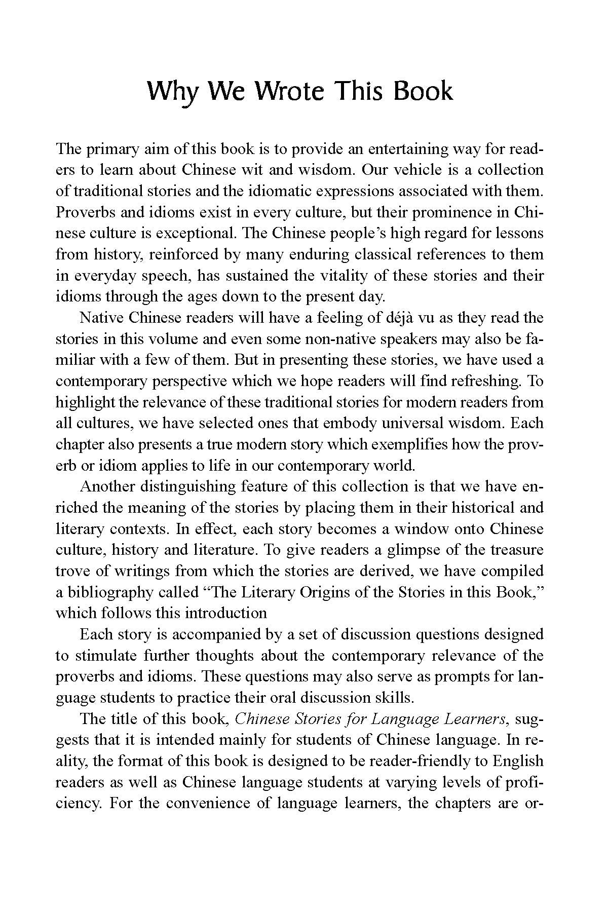 Chinese Stories for Language Learners: A Treasury of Proverbs and Folktales in Bilingual Chinese and English (Online Audio Recordings Included)