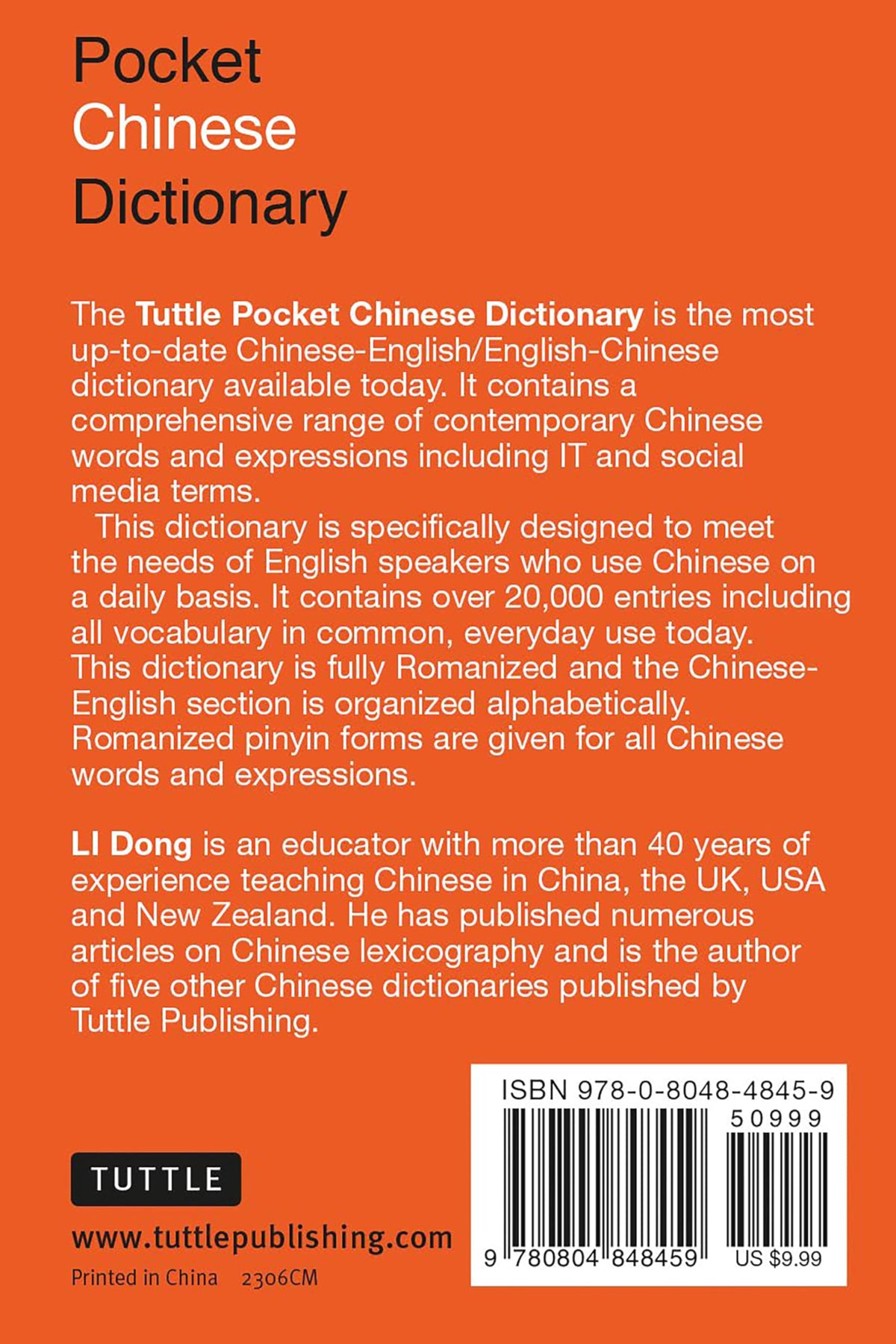 Tuttle Pocket Chinese Dictionary: English-Chinese Chinese-English (Fully Romanized)