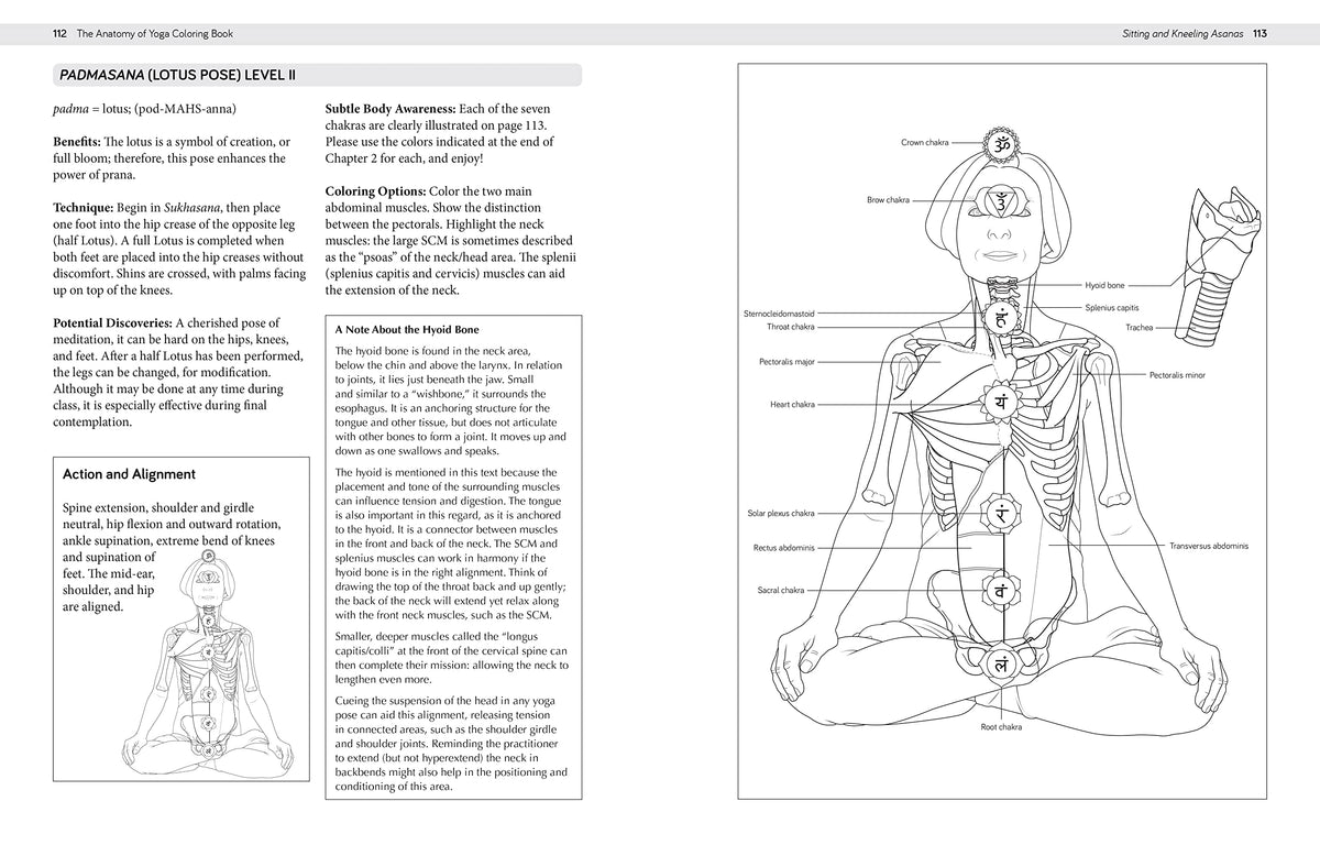 The Anatomy of Yoga Coloring Book: Learn the Form and Biomechanics of More than 50 Asanas