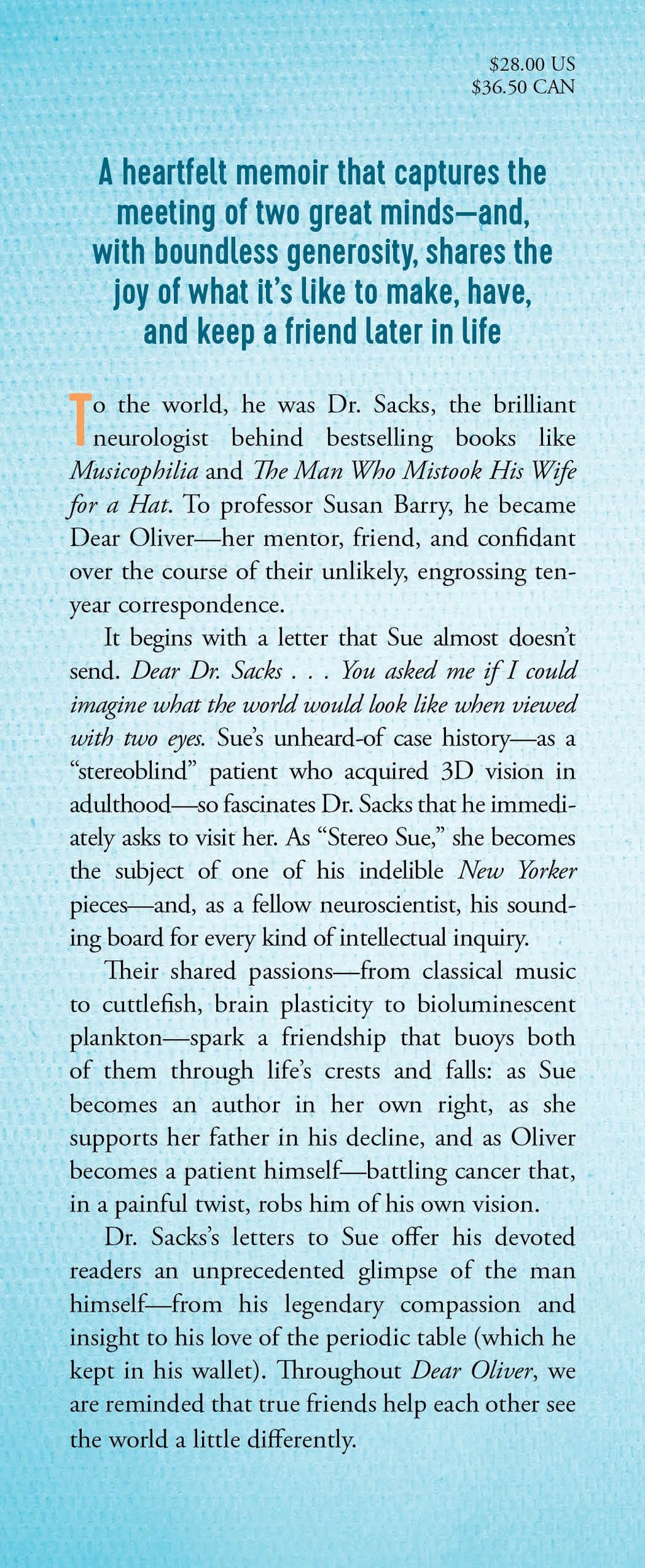 Dear Oliver: An Unexpected Friendship with Oliver Sacks