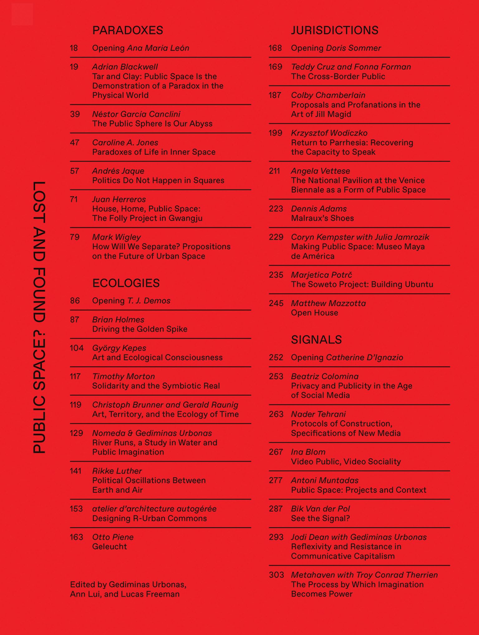 Public Space? Lost and Found (Sa+p Press)