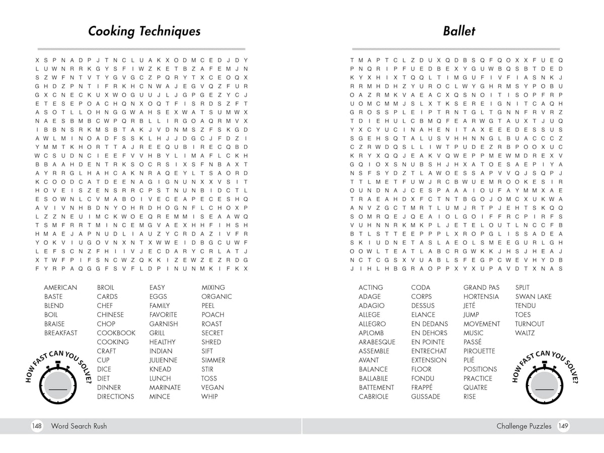 Word Search Rush: Test Your Skills and Beat the Clock with 150+ Easy to Hard Challenges (Speed Solve Puzzles)