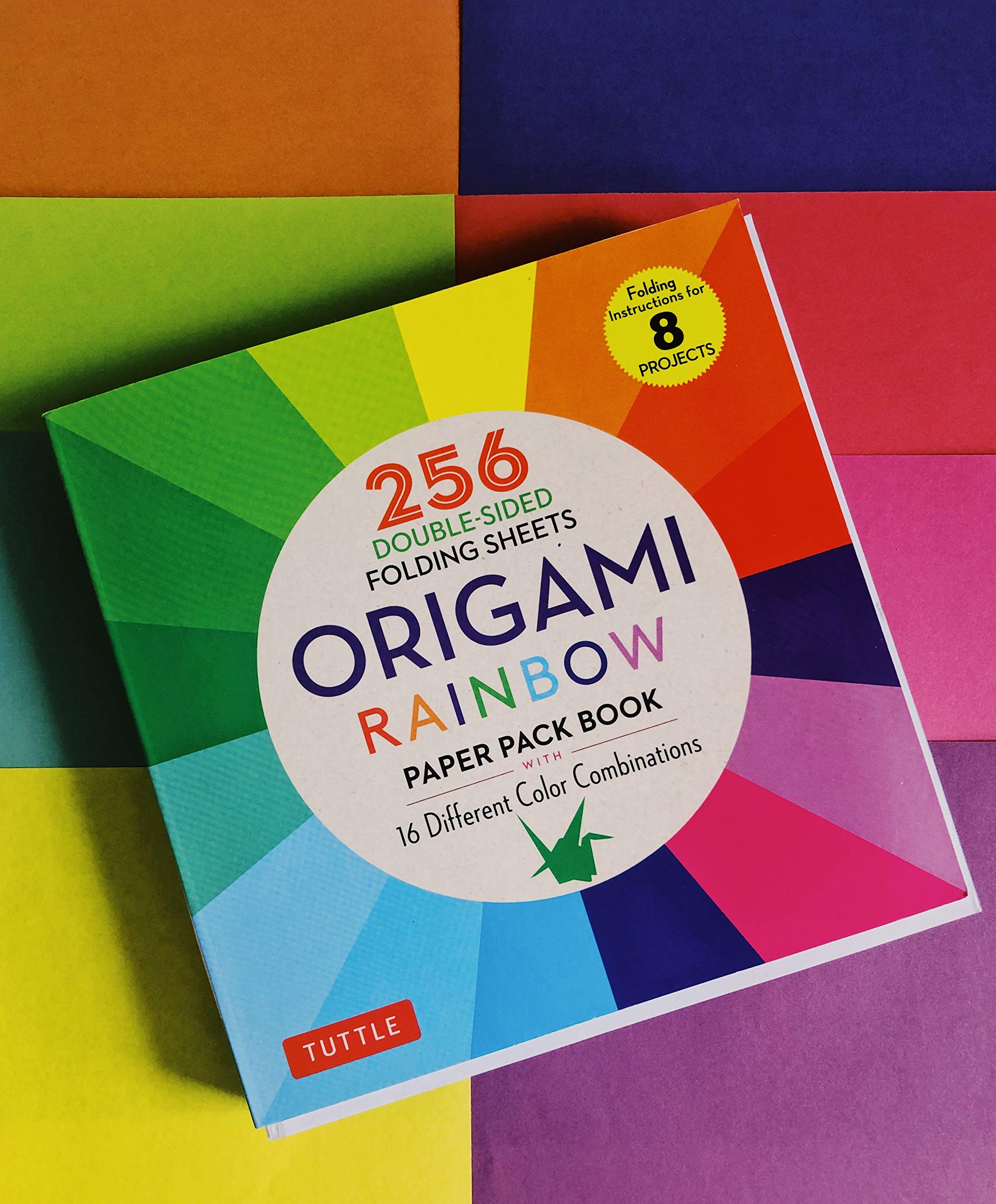 Origami Rainbow Paper Pack Book: 256 Double-Sided Folding Sheets (Includes Instructions for 8 Models)