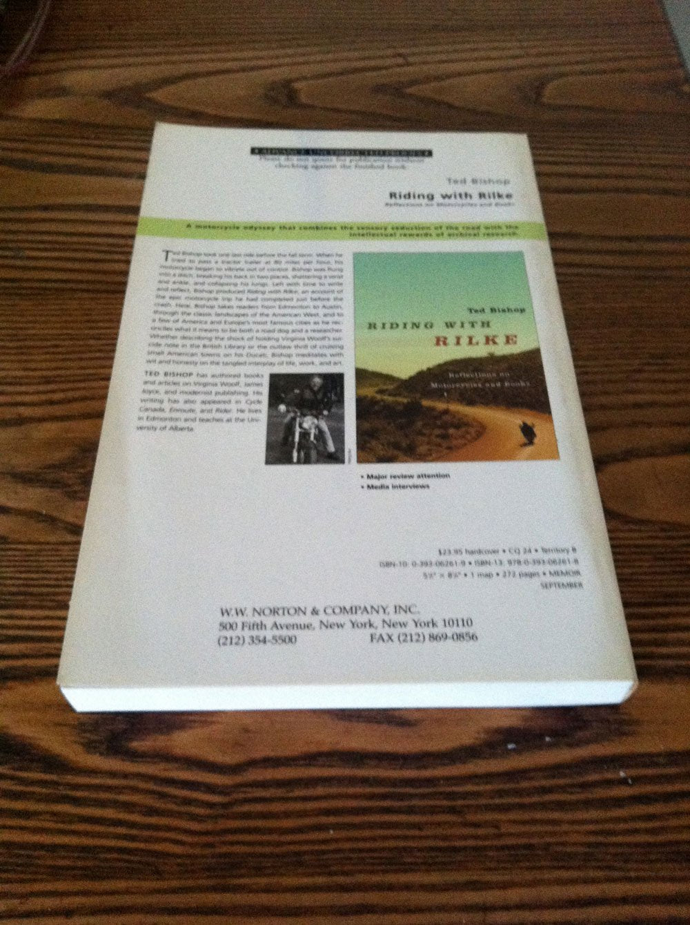 Riding with Rilke: Reflections on Motorcycles and Books