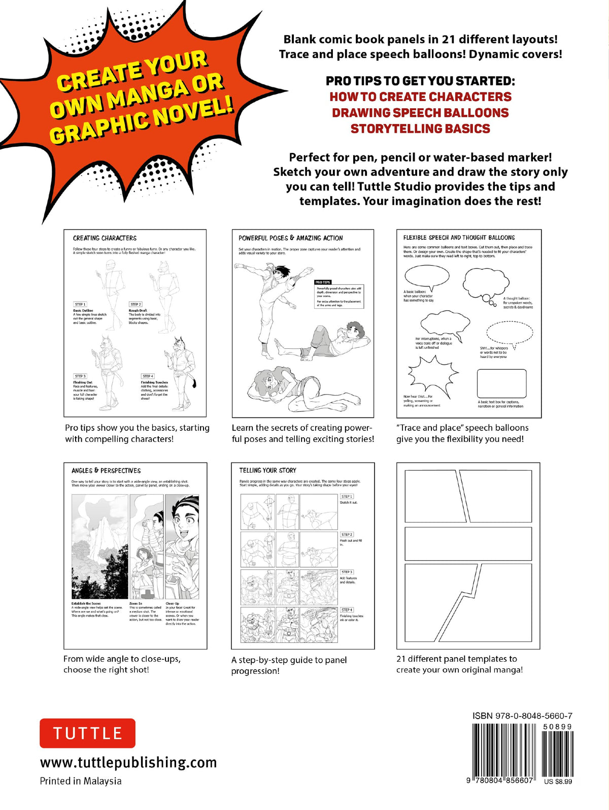Draw Your Own Manga: Blank Comic Book (With 21 Different Templates)