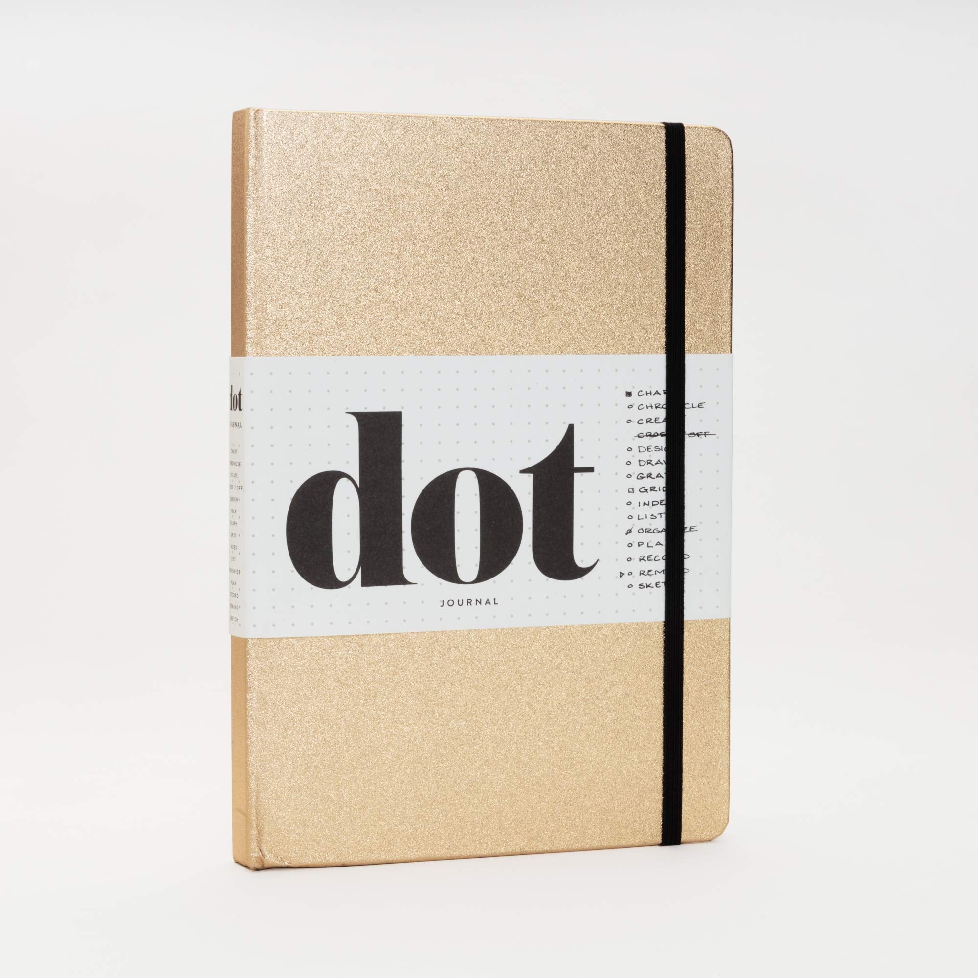Dot Journal (Gold): A dotted, blank journal for list-making, journaling, goal-setting: 256 pages with elastic closure and ribbon marker