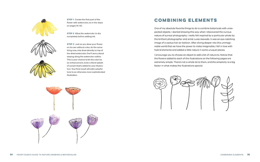 Peggy Dean's Guide to Nature Drawing and Watercolor: Learn to Sketch, Ink, and Paint Flowers, Plants, Trees, and Animals