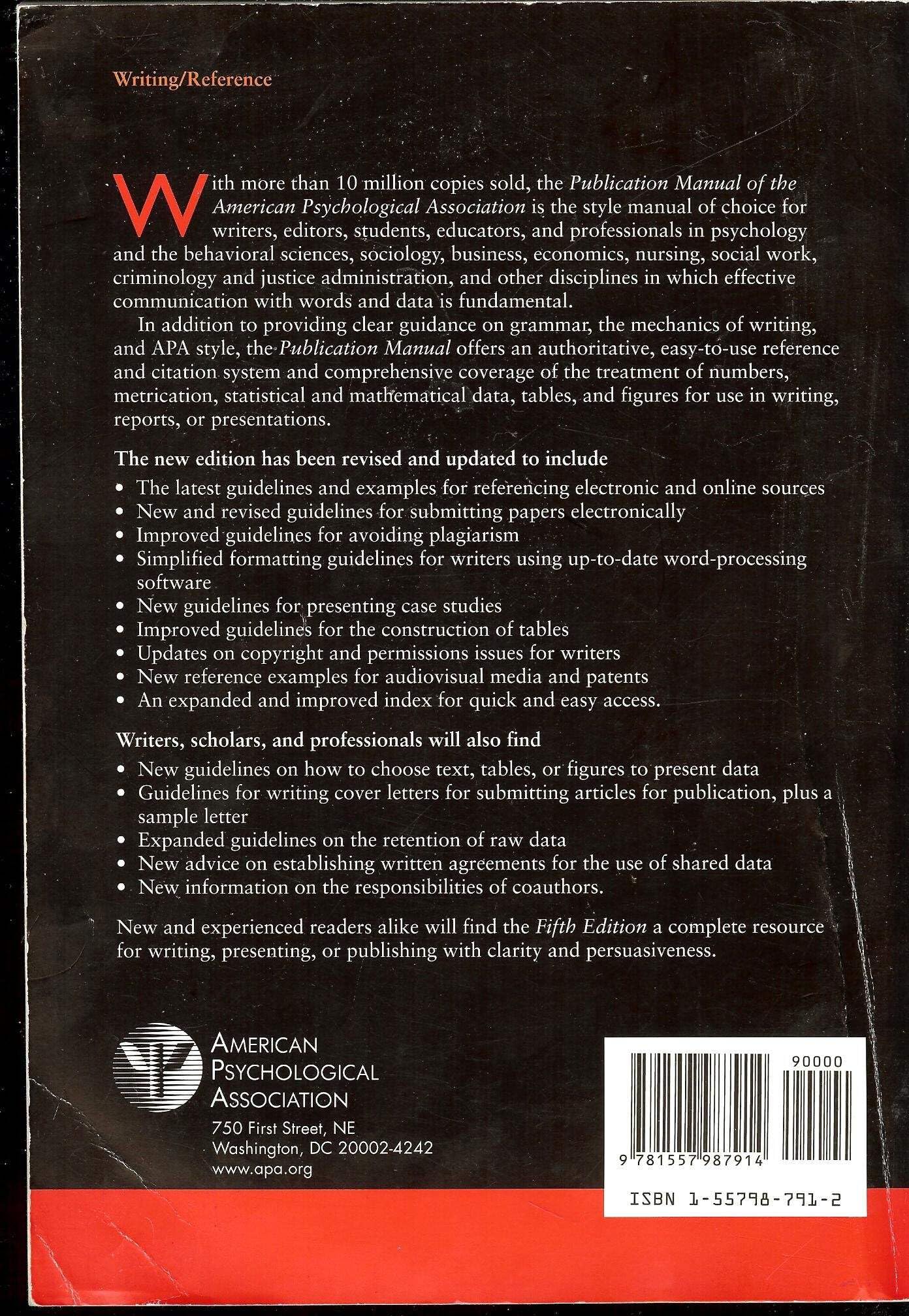 Publication Manual of the American Psychological Association