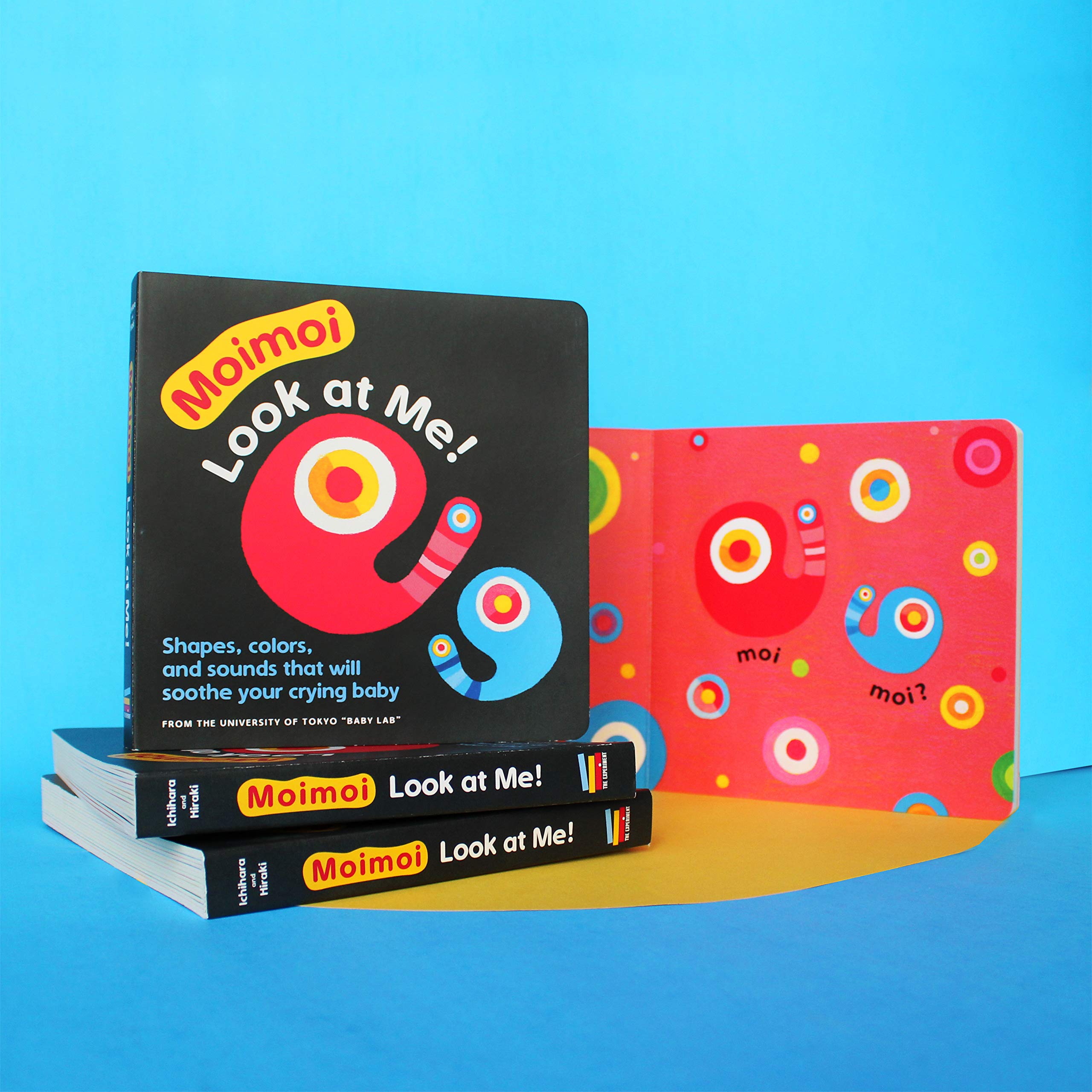 Moimoi?Look at Me!: A High Contrast, High Color Board Book with Shapes, Colors, and Sounds to Soothe Your Crying Baby