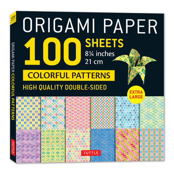 Origami Paper 100 sheets Colorful Patterns 8 1/4" (21 cm): Extra Large Double-Sided Origami Sheets Printed with 12 Different Color Combinations (Instructions for 5 Projects Included)