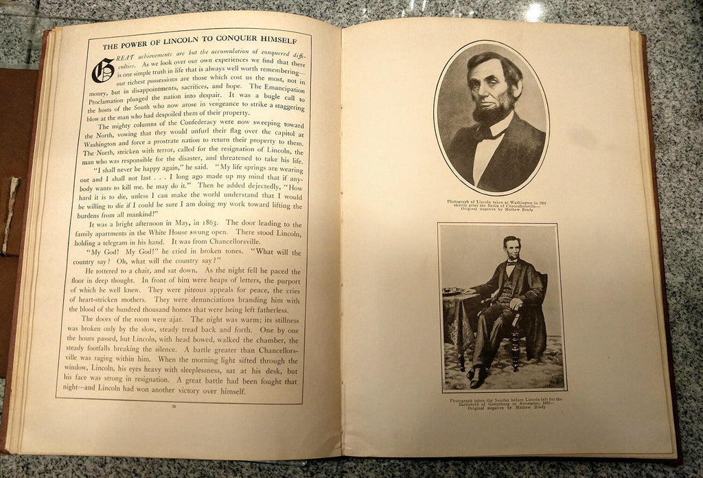 Portrait Life of Lincoln. Collection of Famous Photographs of The Greatest American