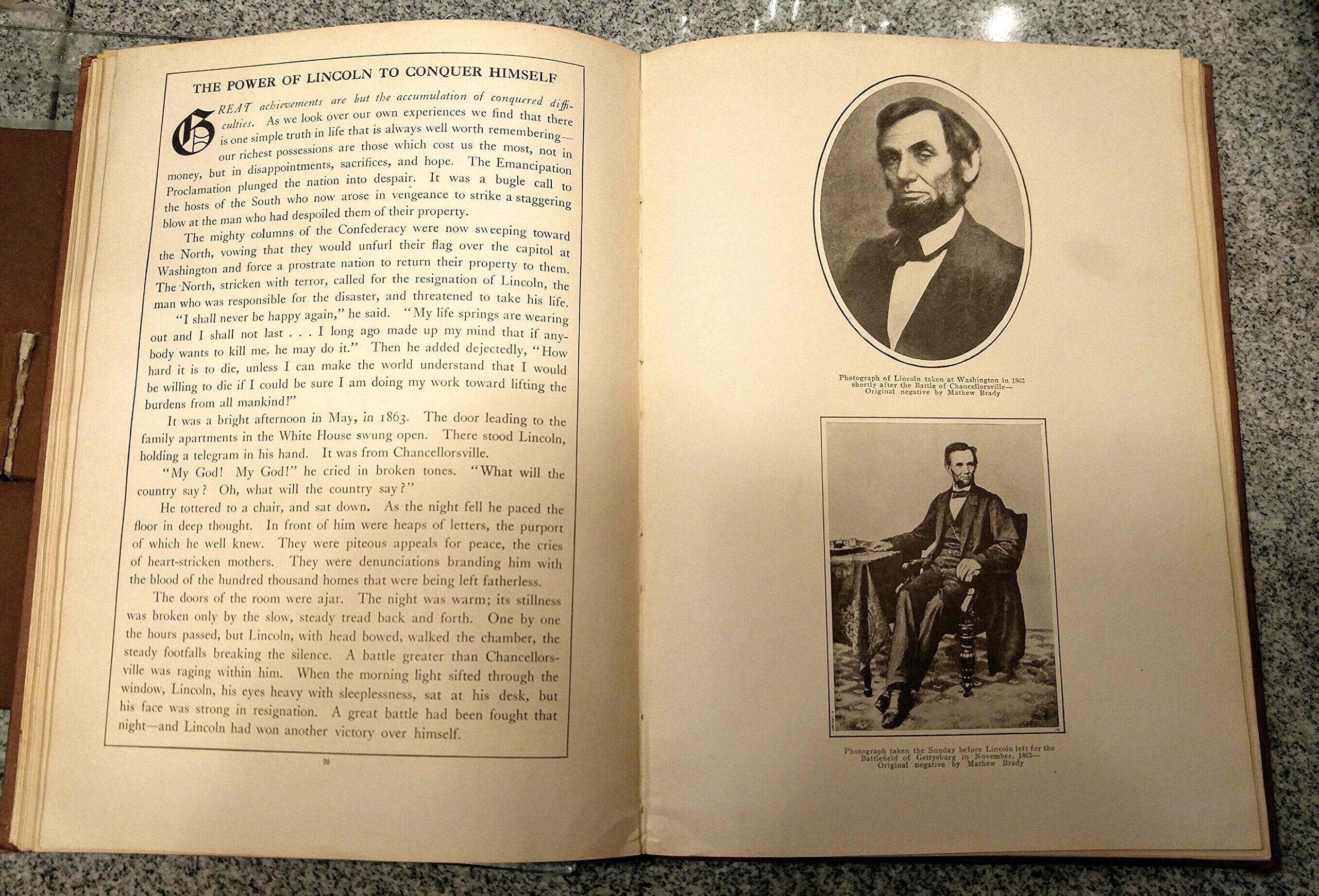 Portrait Life of Lincoln. Collection of Famous Photographs of The Greatest American