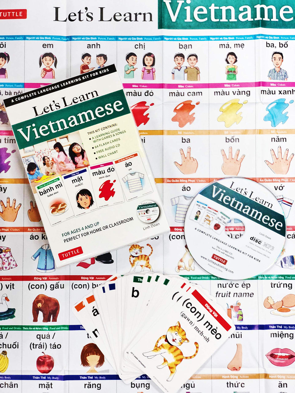 Let's Learn Vietnamese Kit: A Complete Language Learning Kit for Kids (64 Flash Cards, Free Online Audio, Games & Songs, Learning Guide and Wall Chart)