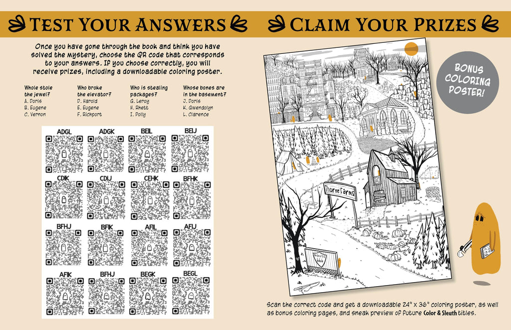 Color & Sleuth: Haunted City: A Spooky Coloring Mystery - Includes 40+ Coloring Pages, Clue Notebook Sheets, and Downloadable Coloring Poster