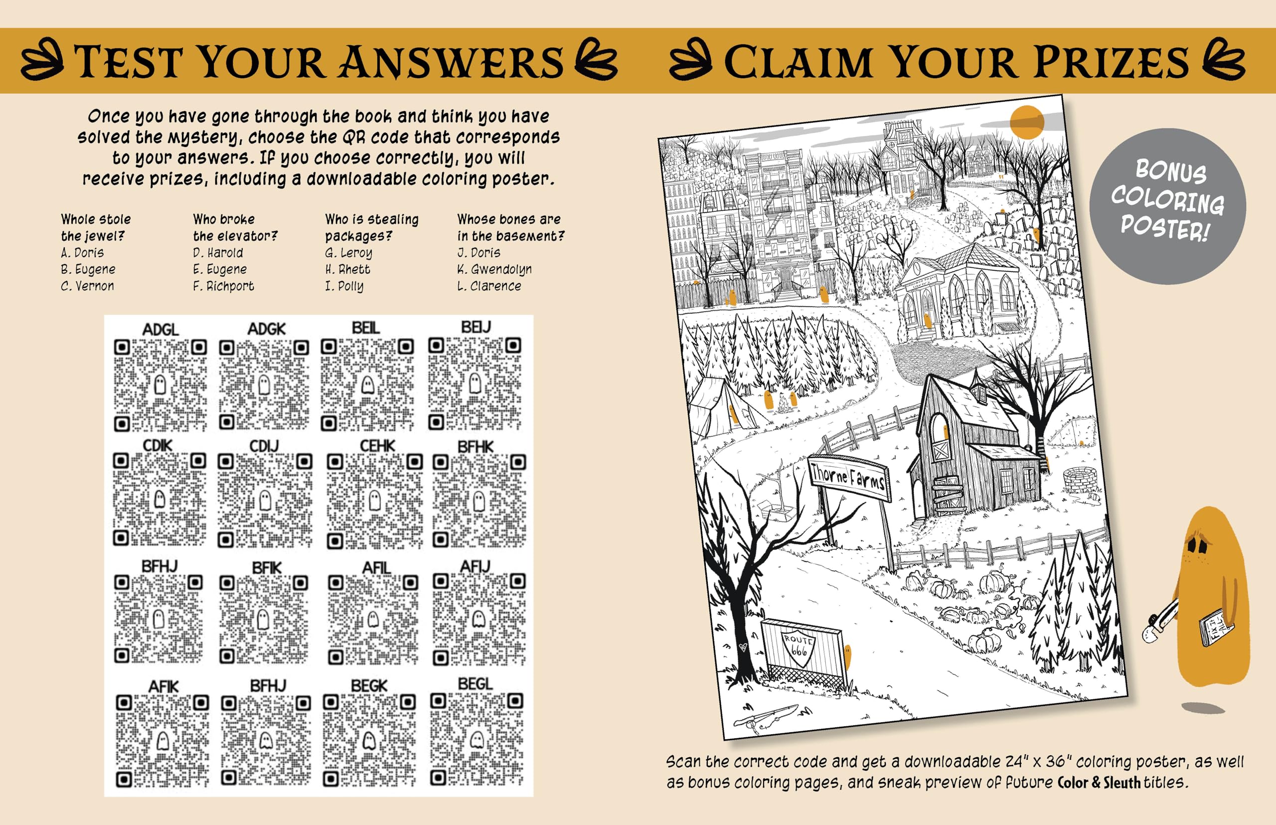 Color & Sleuth: Haunted City: A Spooky Coloring Mystery - Includes 40+ Coloring Pages, Clue Notebook Sheets, and Downloadable Coloring Poster