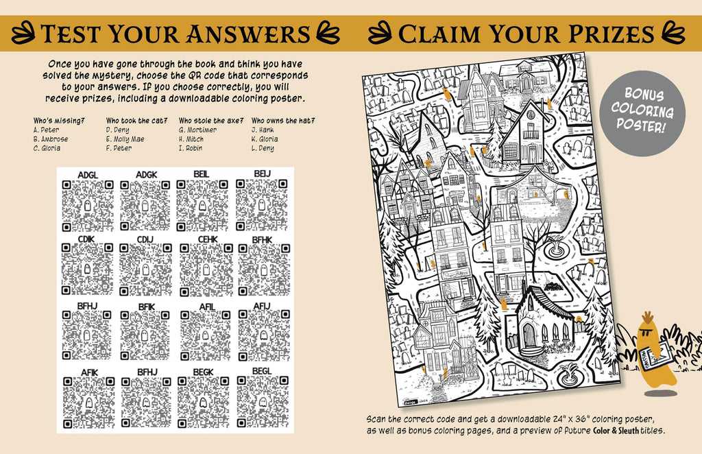 Color & Sleuth: Ghost Town: A Spooky Coloring Mystery - Includes 40+ Coloring Pages, Clue Notebook Sheets, and Downloadable Coloring Poster