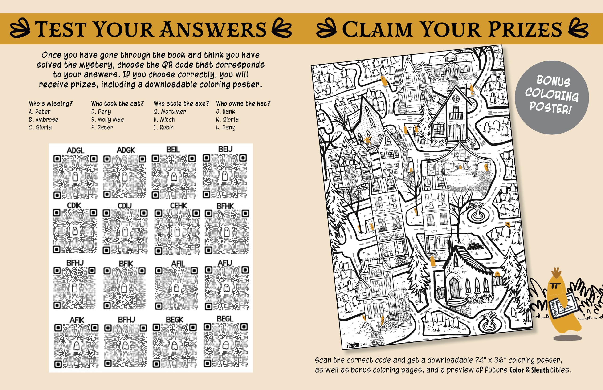 Color & Sleuth: Ghost Town: A Spooky Coloring Mystery - Includes 40+ Coloring Pages, Clue Notebook Sheets, and Downloadable Coloring Poster