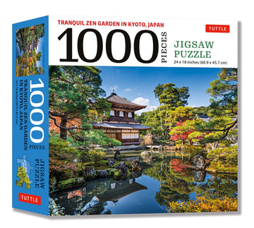 Tranquil Zen Garden in Kyoto Japan- 1000 Piece Jigsaw Puzzle: Ginkaku-ji, Temple of The Silver Pavilion (Finished Size 24 in X 18 in)