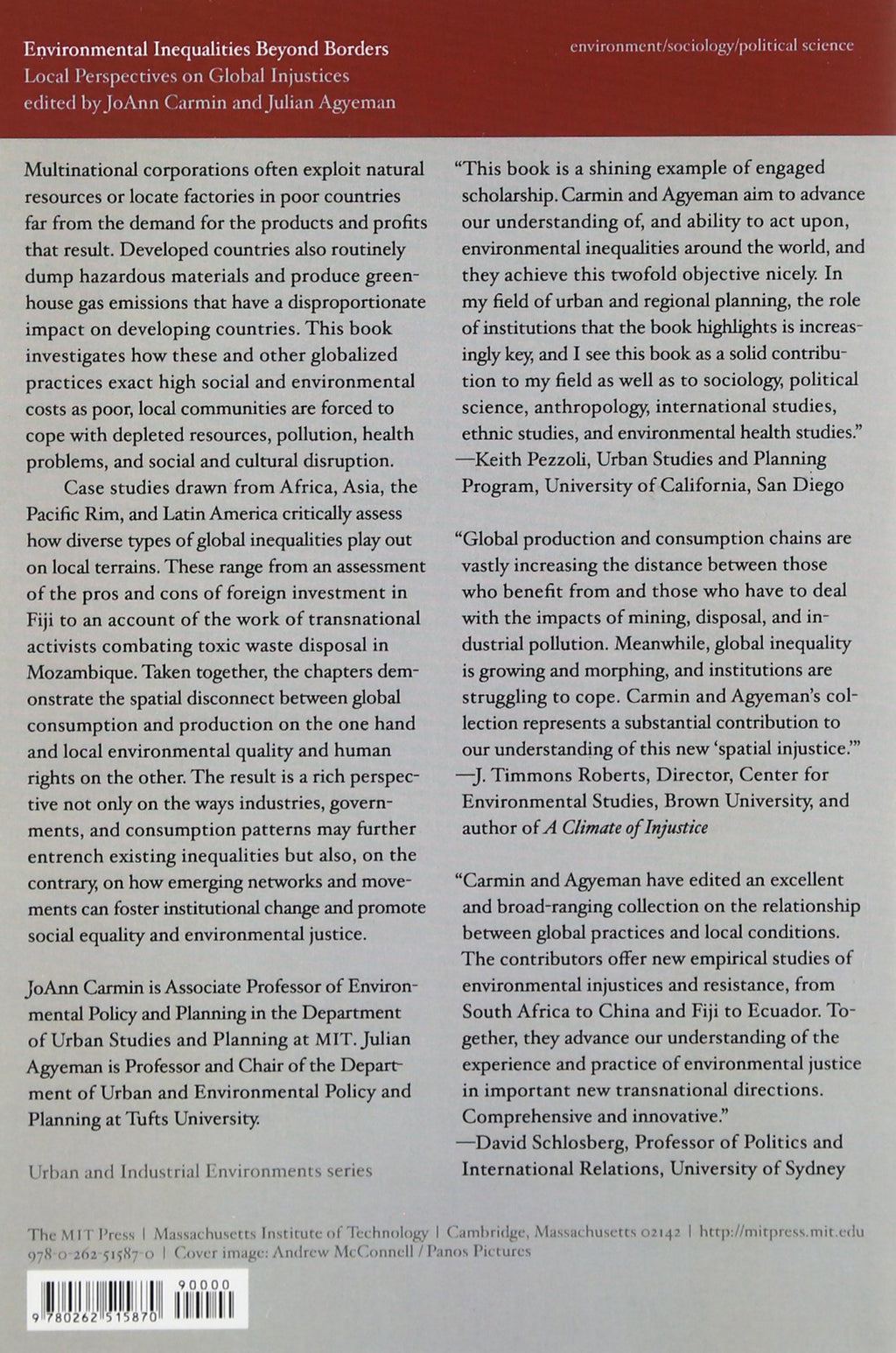 Environmental Inequalities Beyond Borders: Local Perspectives on Global Injustices (Urban and Industrial Environments)