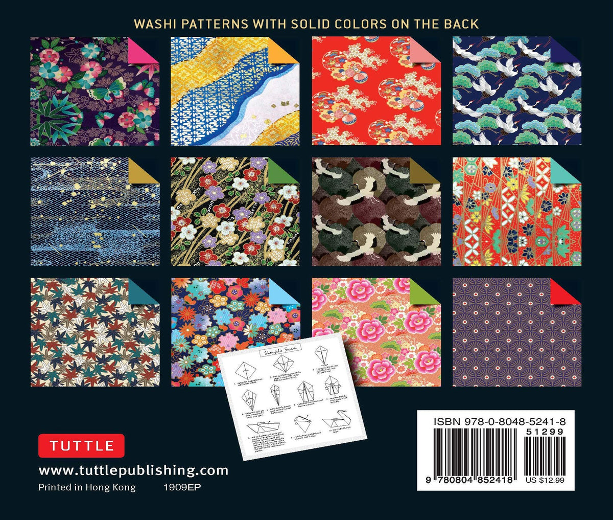 Origami Paper 500 sheets Japanese Washi Patterns 6" (15 cm): Double-Sided Origami Sheets with 12 Different Designs (Instructions for 6 Projects Included)