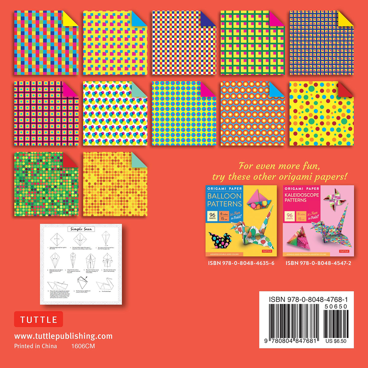 Origami Paper - Circles and Squares 6 inch - 96 Sheets: Tuttle Origami Paper: Origami Sheets Printed with 12 Different Patterns: Instructions for 6 Projects Included