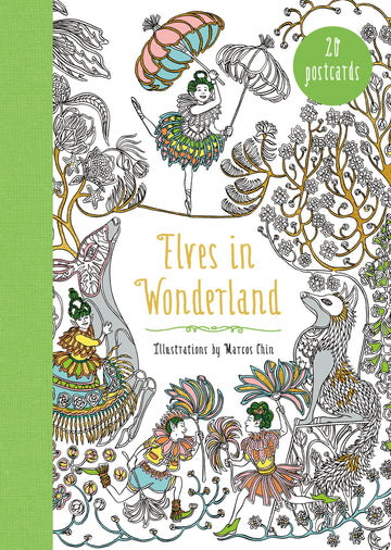Elves in Wonderland 20 Postcards: A Coloring Book